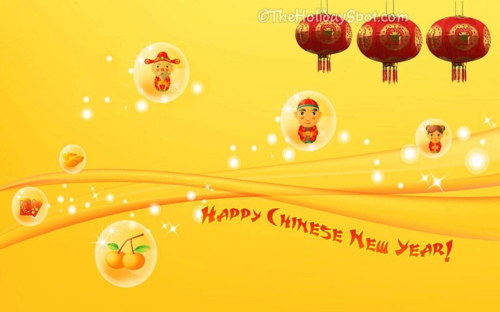 Chinese Happy New Year Yellow Backgrounds 1