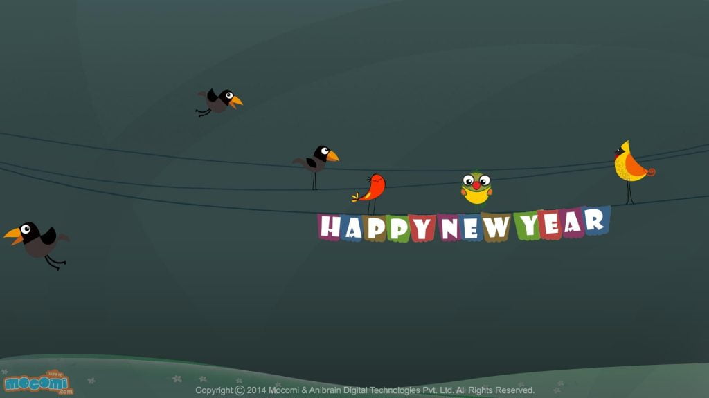 Cartoon Cool Happy New Year Wishes Wallpaper